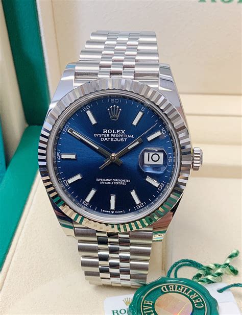 rolex datejust blue dial|Rolex blue dial Datejust price.